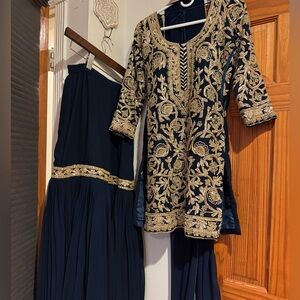 Beautiful Navy Blue gharara